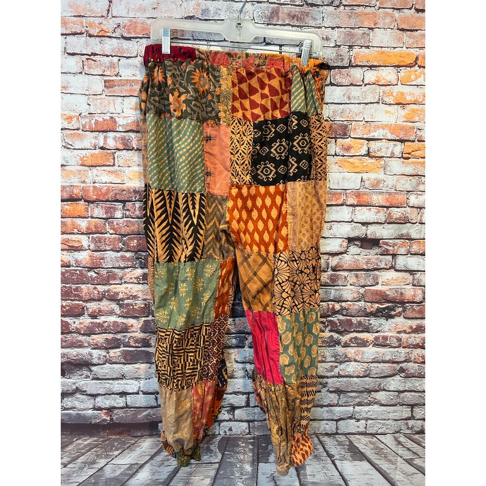 Earthbound orange patchwork jogger pants women's … - image 2